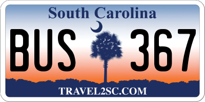 SC license plate BUS367