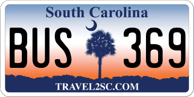 SC license plate BUS369