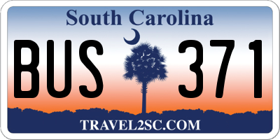 SC license plate BUS371