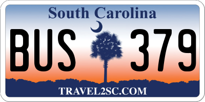 SC license plate BUS379