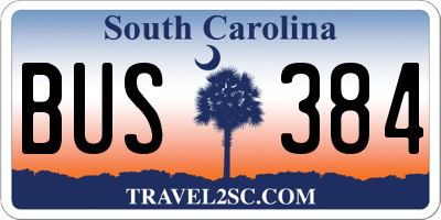 SC license plate BUS384