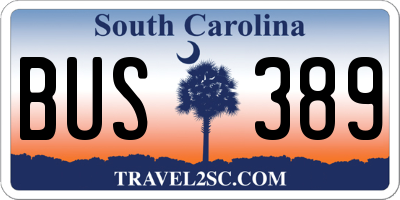 SC license plate BUS389
