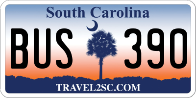 SC license plate BUS390