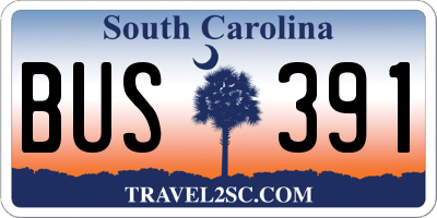 SC license plate BUS391
