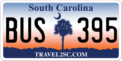 SC license plate BUS395