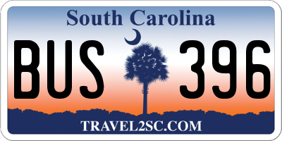 SC license plate BUS396