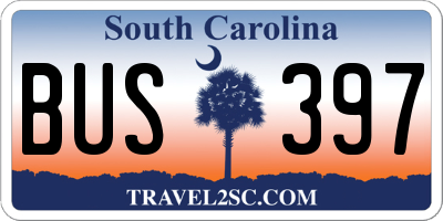 SC license plate BUS397