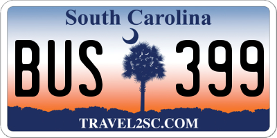 SC license plate BUS399