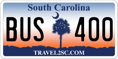 SC license plate BUS400