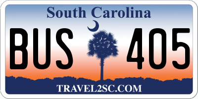 SC license plate BUS405