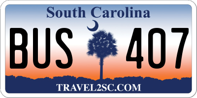 SC license plate BUS407