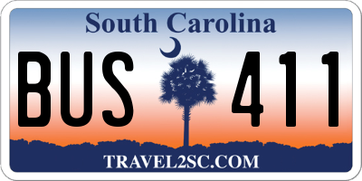 SC license plate BUS411