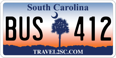 SC license plate BUS412