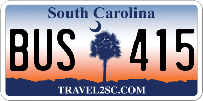 SC license plate BUS415