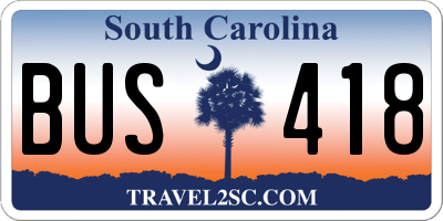 SC license plate BUS418