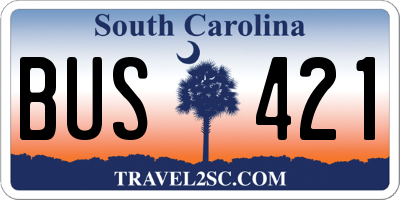 SC license plate BUS421