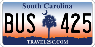 SC license plate BUS425
