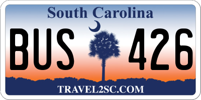 SC license plate BUS426