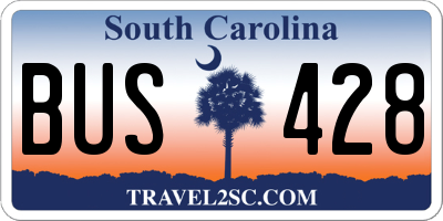 SC license plate BUS428