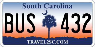 SC license plate BUS432