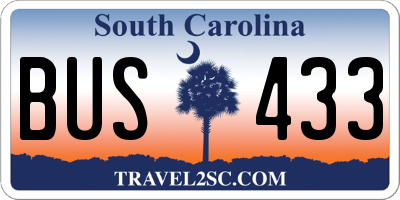 SC license plate BUS433