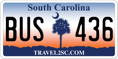 SC license plate BUS436