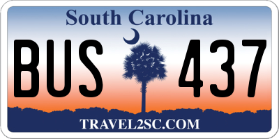 SC license plate BUS437
