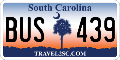 SC license plate BUS439