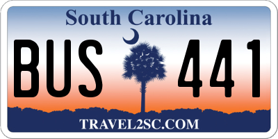 SC license plate BUS441