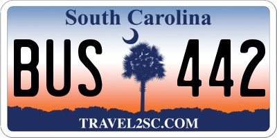 SC license plate BUS442