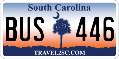 SC license plate BUS446