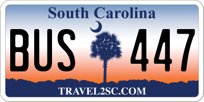 SC license plate BUS447
