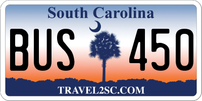 SC license plate BUS450