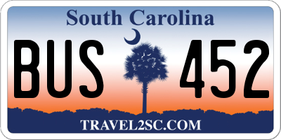 SC license plate BUS452