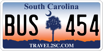 SC license plate BUS454