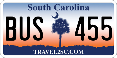 SC license plate BUS455