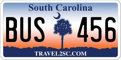 SC license plate BUS456