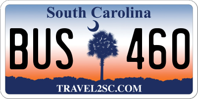 SC license plate BUS460