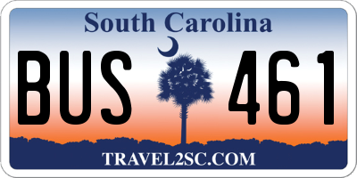 SC license plate BUS461