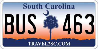 SC license plate BUS463
