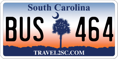SC license plate BUS464