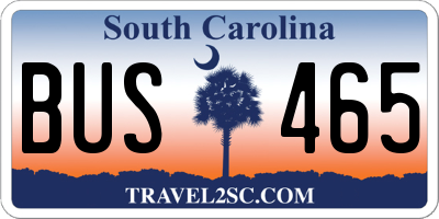 SC license plate BUS465