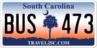 SC license plate BUS473