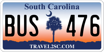SC license plate BUS476