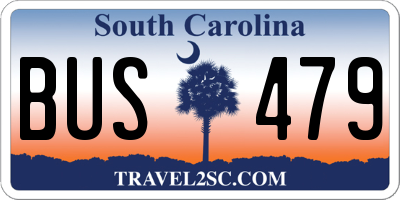 SC license plate BUS479