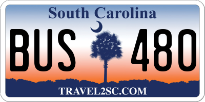 SC license plate BUS480