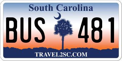 SC license plate BUS481