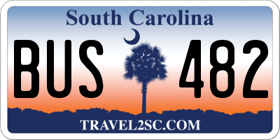 SC license plate BUS482