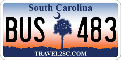 SC license plate BUS483