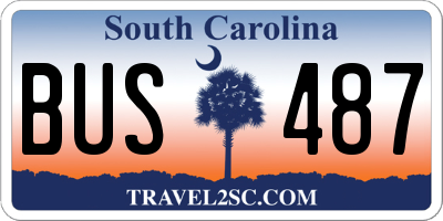SC license plate BUS487